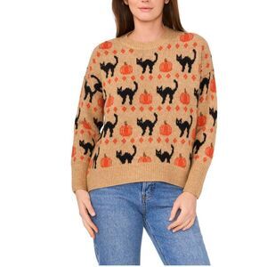 Vince Camuto Halloween Cat Pumpkin Sweater